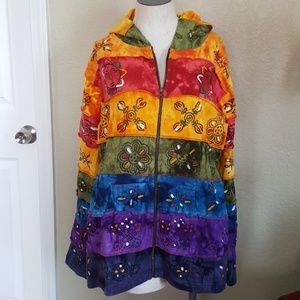 NWT- Rising International Hooded Zippered Jacket